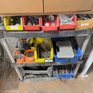 Plastic Shelf w/ Contents Including Asst. Concrete Bits, Cup Wheels, Grinding Discs, Morse Taper Too