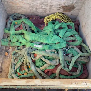Green & Red Round Lifting Slings, Shackle & Yellow Poly Rope