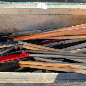 Assorted Long-Handled Yard Tools – Shovels, Leaf Rakes, Snow Pushers & Scrapers