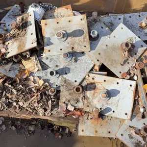Heavy Steel Base Plates with Large Bolts, Nuts & Washers