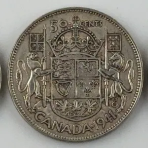 1941 Canada 50 Cents Silver Lot of 3