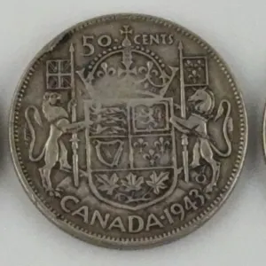 1943 Canada 50 Cents Silver Lot of 3