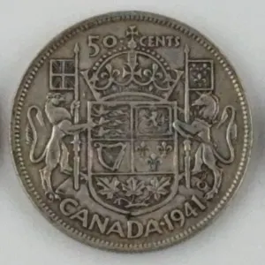 1940, 1941, 1956 Canada 50 Cents Silver Lot of 3