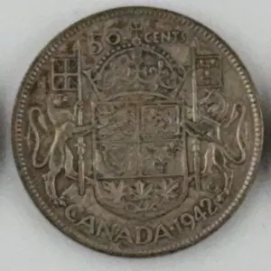 1942, 1943 Canada 50 Cents Silver Lot of 3