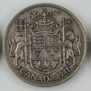 1941 Canada 50 Cents Silver Lot of 3