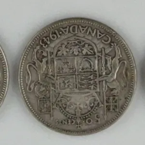 1943 Canada 50 Cents Silver Lot of 3