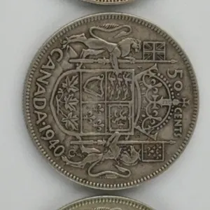 1940 Canada 50 Cents Silver Lot of 3