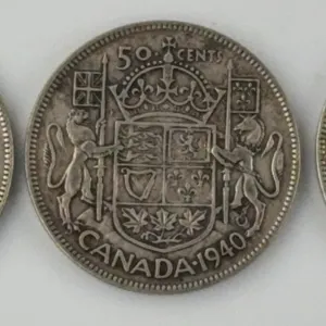 1940 Canada 50 Cents Silver Lot of 3