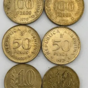 1977-1979 Argentina Coin Lot of 6