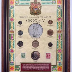 Selected Canadian Coinage of George V Framed Display