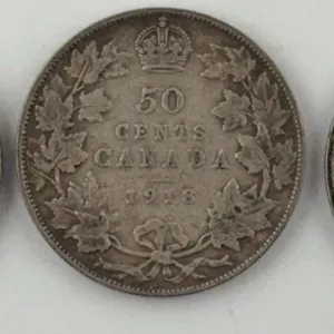 1918, 1919 Canada 50 Cents Silver Lot of 3