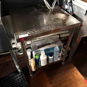 STAINLESS STEEL TABLE with lower shelf-approximate
