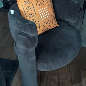 (2) PLUSH BLACK CHAIRS