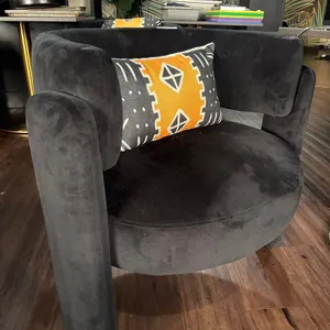(2) PLUSH BLACK CHAIRS