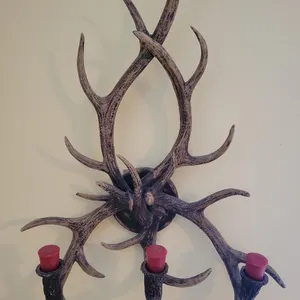ANTLER SCONCE AND (2) IRON ARROWS