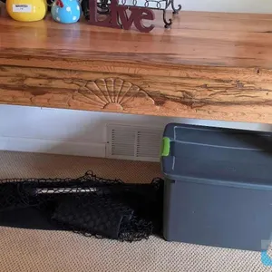 RUSTIC SOFA TABLE WITH TURNED LEGS