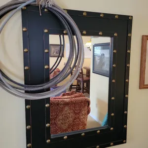 FRAMED MIRROR WITH DECORATIVE LASSO