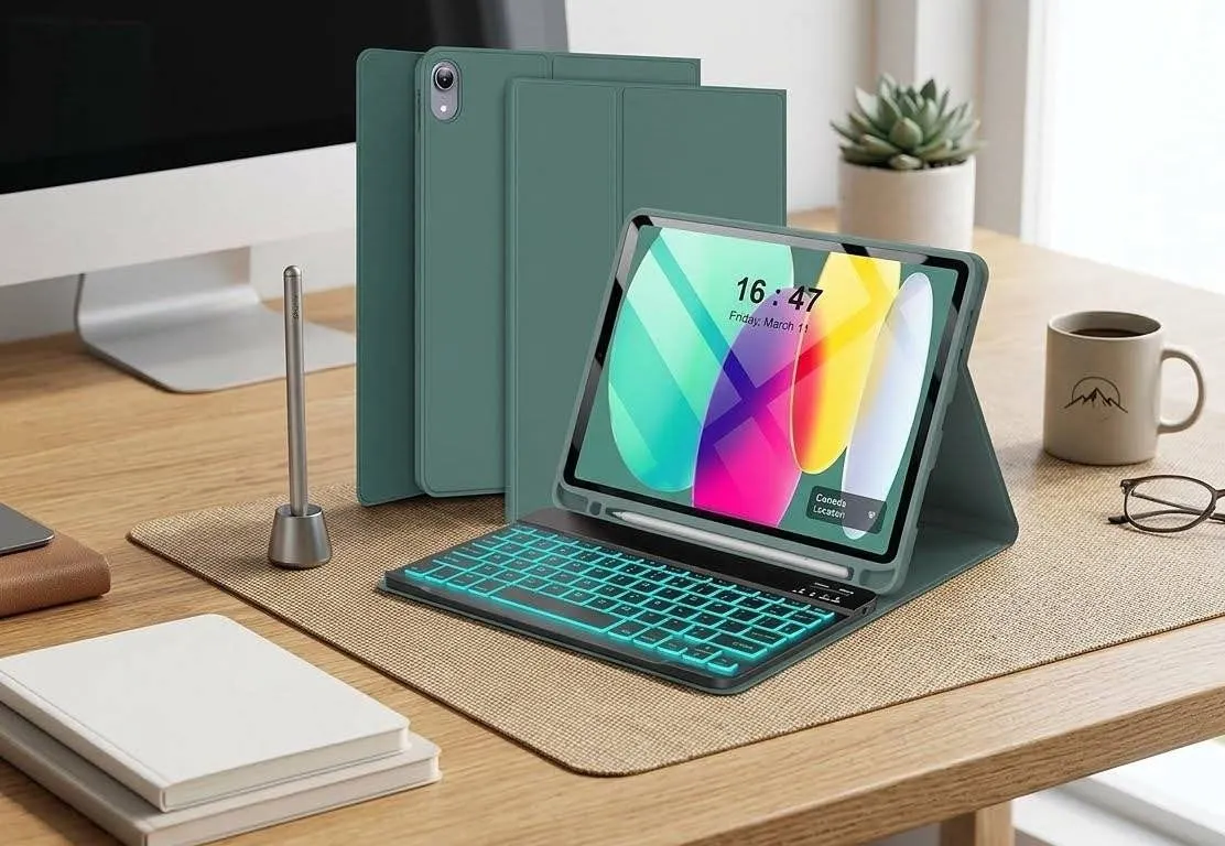 Smart Keyboard Case for iPad 10th Gen, Dark Green
