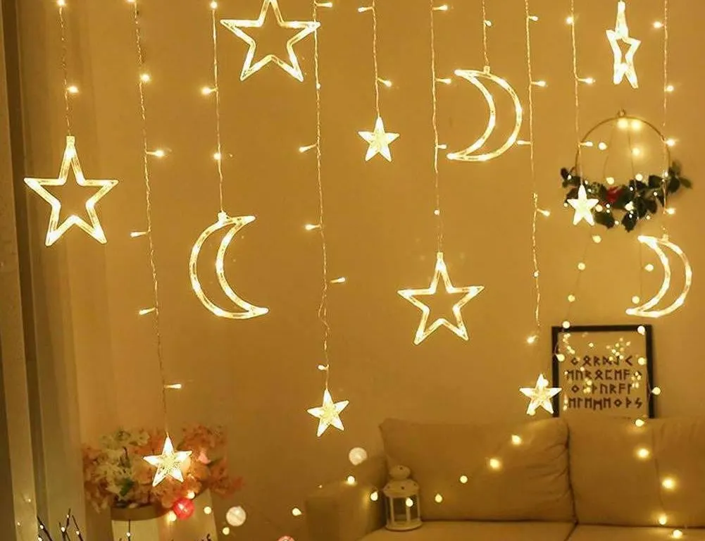 LED Fairy Lights Moon Star Window Lights