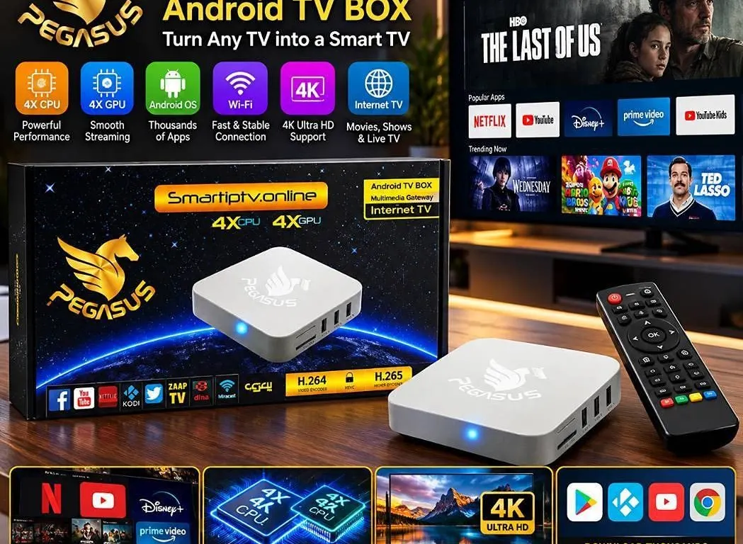 PEGASUS Android TV Box SmartIPTV.online H.265