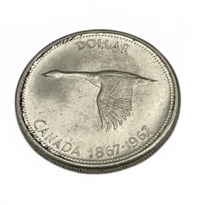 Canada 1867-1967 Silver Dollar Flying Goose Centennial Coin