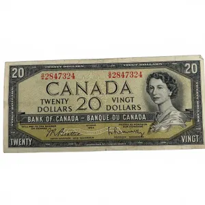 Canada $20 Banknote 1954 modified landscape Beattie- Rasminsky Signatures