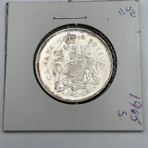 1965 Canada 50 Cents Silver Half Dollar Coin