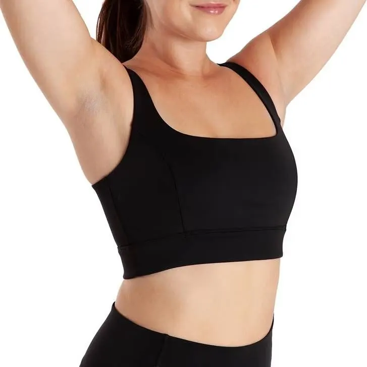 Aurum Sports Bra L/G Square Neck Black