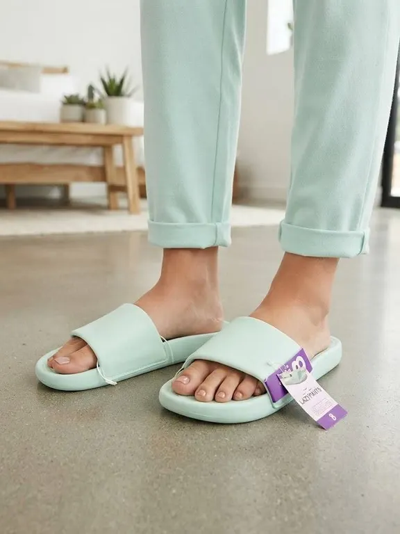 Lazypants Slide Sandals Size 8 Mint Green