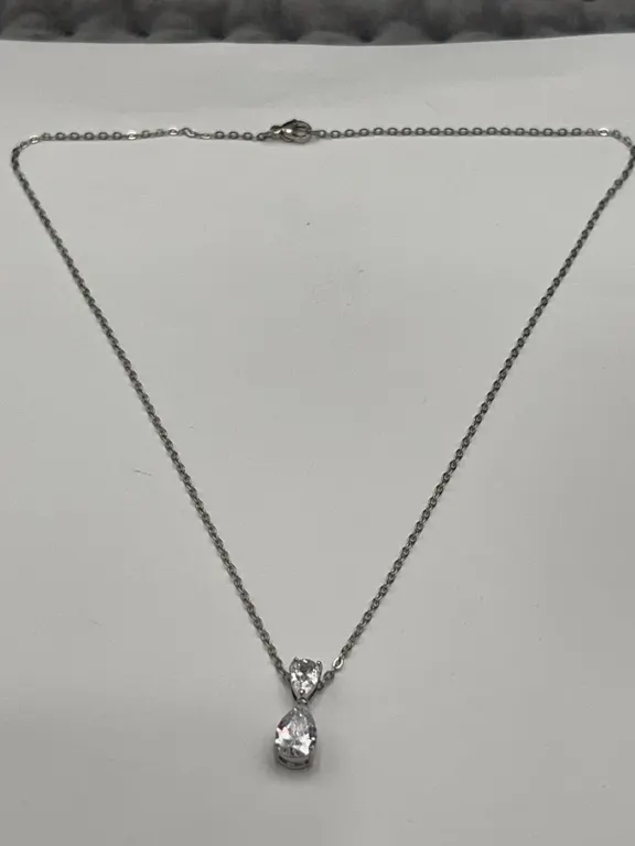 Tear Drop Cut 1.2 Carat Solitaire Pendant & Chain Set