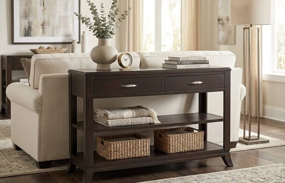 Jofran Downtown Sofa Table Merlot Finish, SKU 1687-4