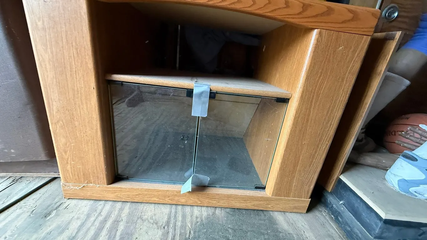 Wood and Glass Display Shelf and Case
