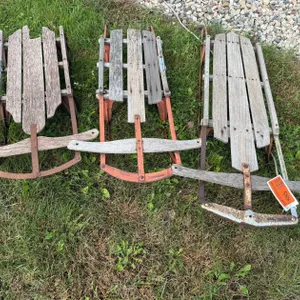 (3) Vintage Wooden Sleds