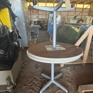 (2) Rolling Tear Drop Shaped Tables