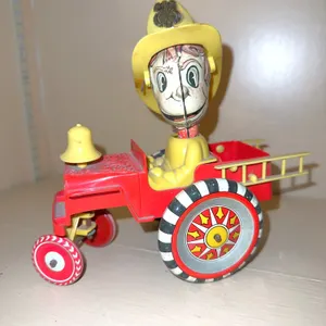 Marx Smokey Sam Fire Chief tin litho windup toy