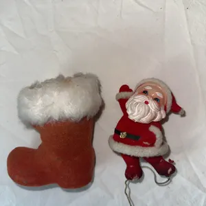 Vintage Santa felt boot, felt Santa