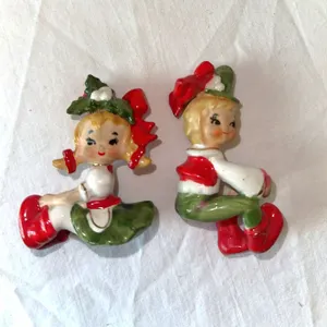 Vintage Lefton Christmas pixies