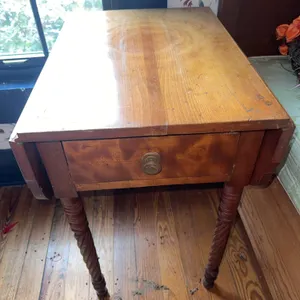 Unusual turned style antique drop leaf side table