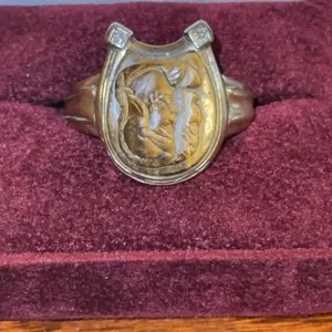 10 K gold tigers eye men’s ring – 6.7 g