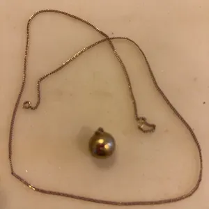 Gold tone baseball pendant/ charm and necklace