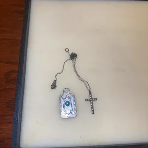 Sterling silver with turquoise pendant, sterling cross