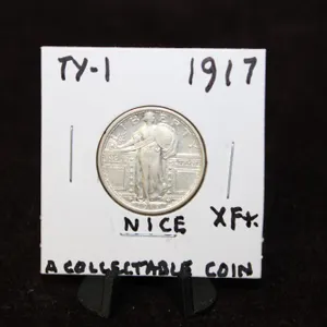 1917 U.S. Standing Liberty Silver Quarter Dollar