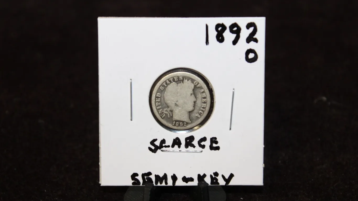 1892-O U.S. Barber Silver Dime