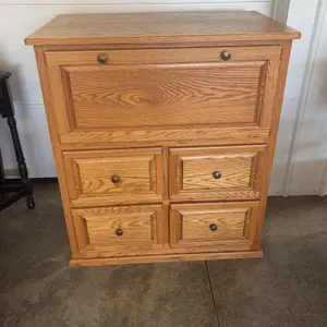 Oak Drop Front Desk