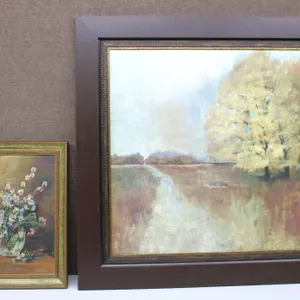 Framed Artworks: Print and Floral Painting
