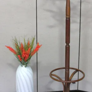 Wood Hall Tree & Swirl Glass Vase