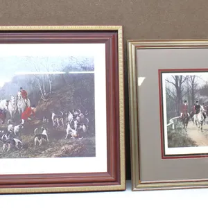 Framed Hunt Prints, Hardy & Snaffles