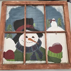 Snowman Picture in Window
