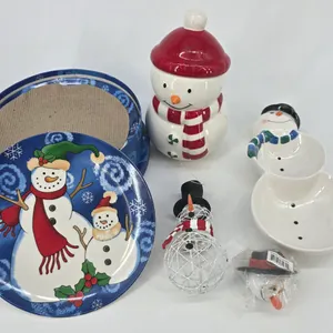 Snowman Plates Set of 4 with snowmen decorations