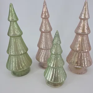 4 Glass Christmas Trees